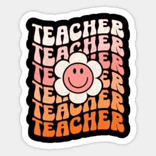 Teacher Daisy Colorful Elementary School Teacher Sticker